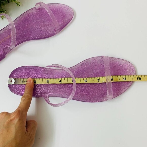 Stuart Weitzman WomensSawyer Slide Glittery Rubber Jelly Sandal 8B in India Pink - Picture 6 of 8